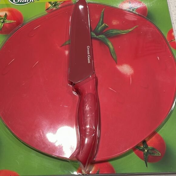 Green Giant Tomato Cutting Board Set Tempered Glass Great Gift - Picture 4 of 7